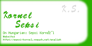 kornel sepsi business card